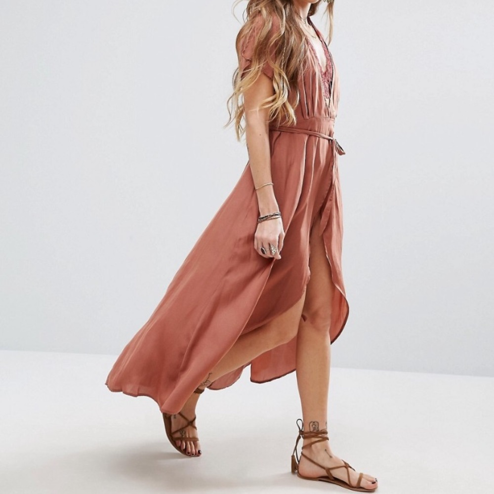 RARE Asos Honey Punch Wrap Front Tea Dress